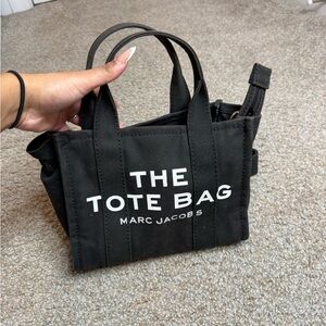 Marc Jacobs Black Tote Bag with White Text